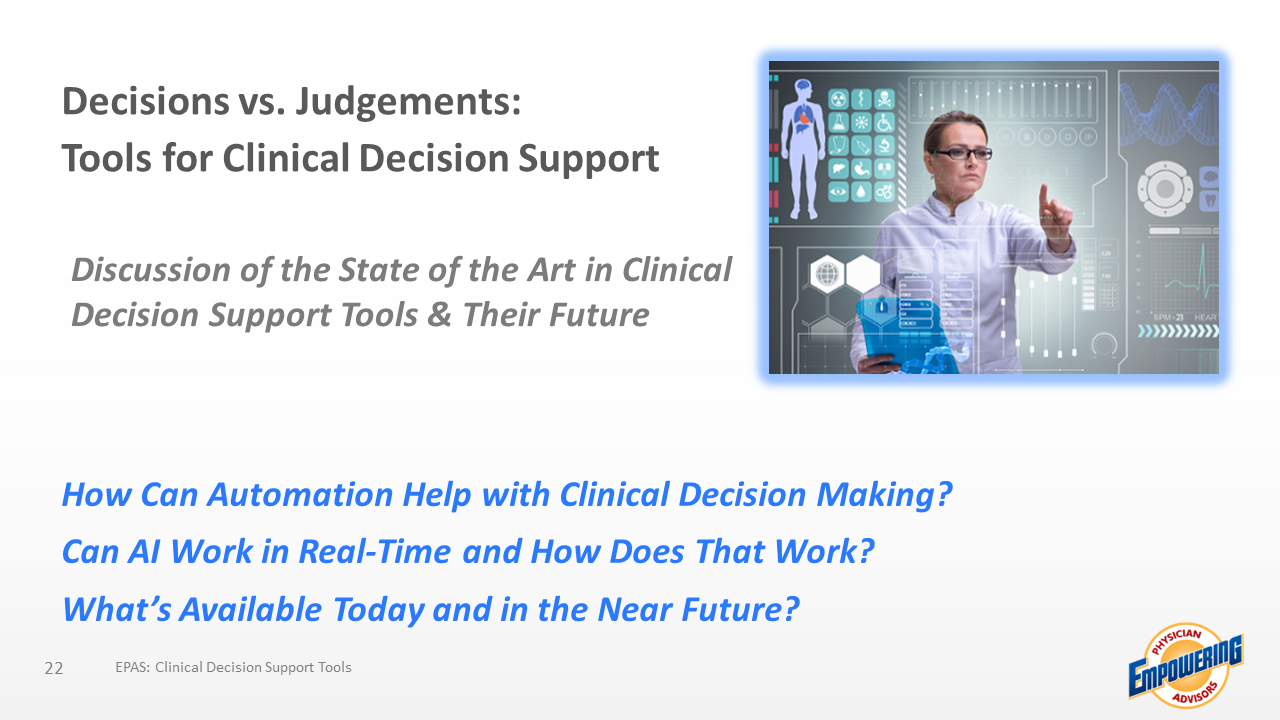 EPAS 020719 Decisions vs. Judgements - Tools for Clinical Decision Support